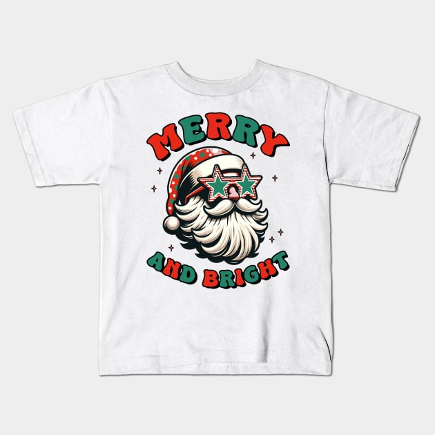 Merry and Bright Kids T-Shirt by MZeeDesigns